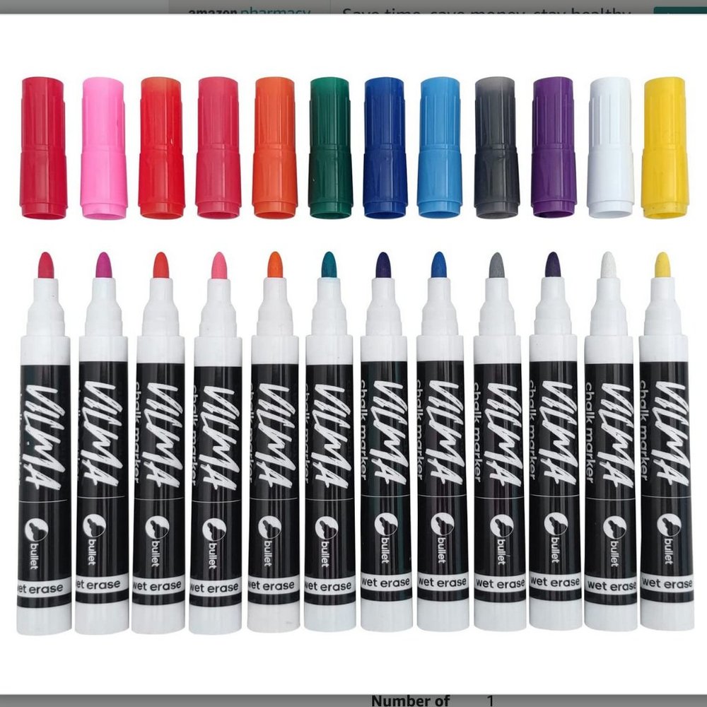 Liquid Chalk Washable Markers (12 Colors)